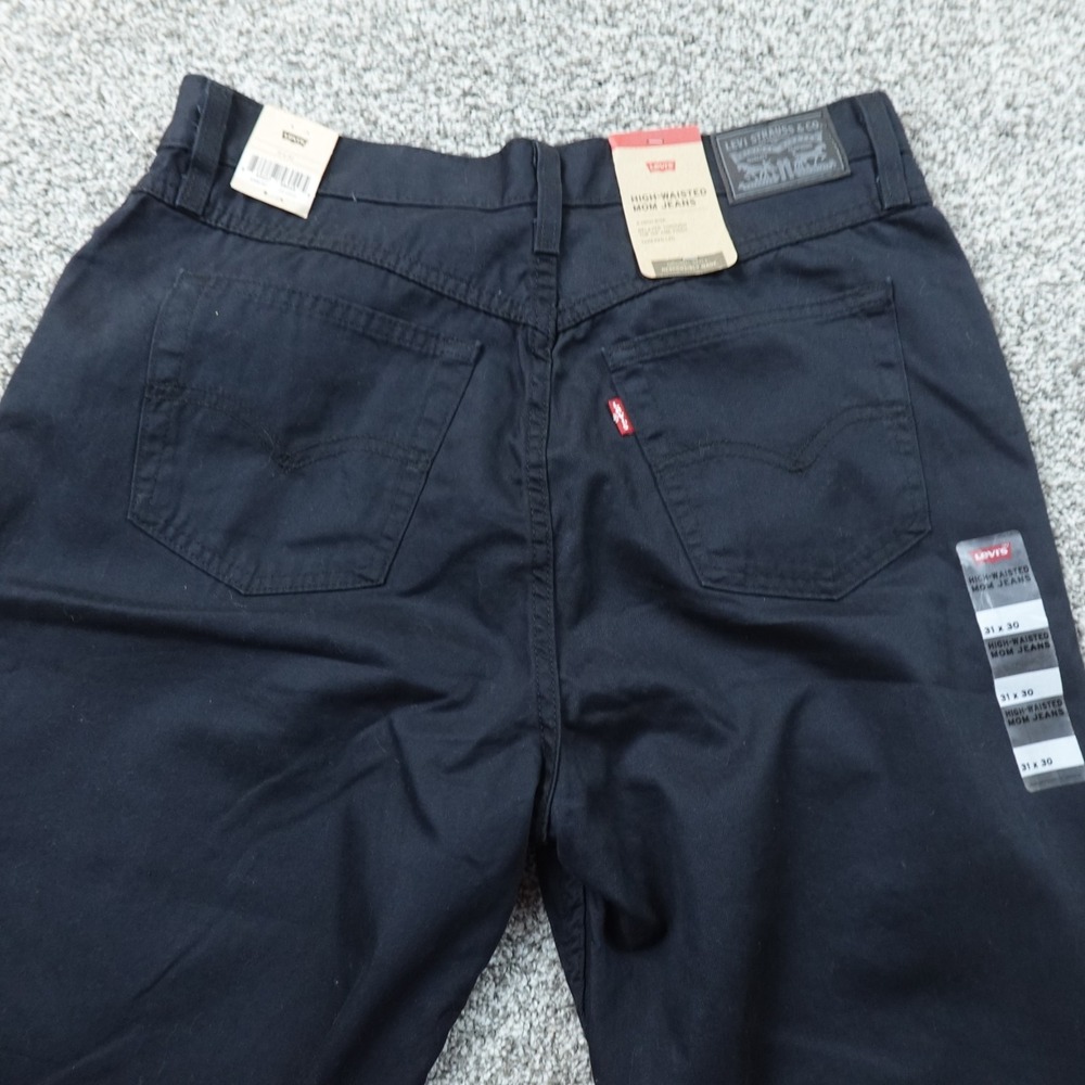NEW Levis Jeans Womens 31 Dark Black Denim Pants High Waisted Mom Tapered Leg